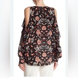 Parker - Black and Pink Floral Print Cold Shoulder Top 
Edel Weiss